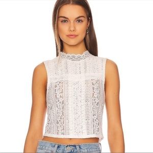 NWT Free People Tea Party Lace Crop Tank